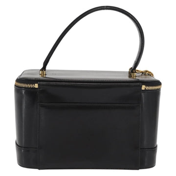 VERSACE Vanity Hand Bag Leather Black Gold Auth BA10090V - 0