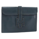 HERMES Clutch Tas Leer Navy Auth BA10093-1