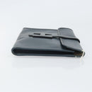HERMES Clutch Tas Leer Navy Auth BA10093-3