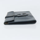 HERMES Clutch Bag Leather Navy Auth BA10093-4