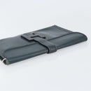 HERMES Clutch Tas Leer Navy Auth BA10093-5