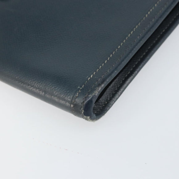 HERMES Clutch Tas Leer Navy Auth BA10093