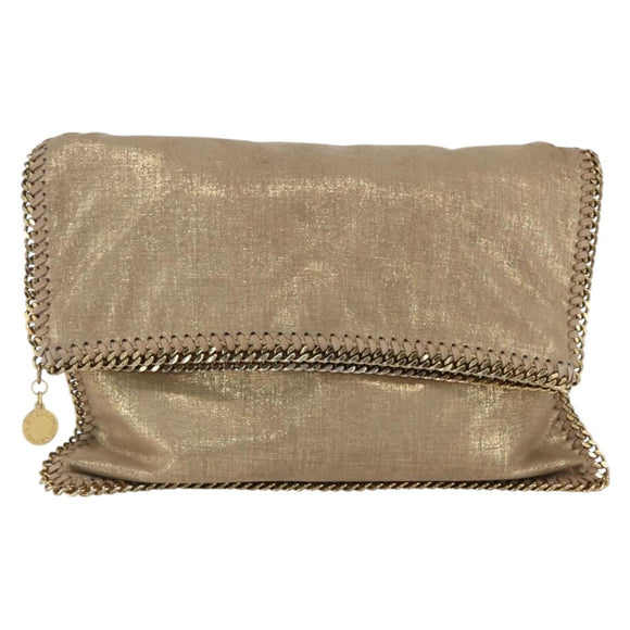 Stella MacCartney Clutch Bag polyester Gold 495151 Auth BA10100