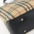 BURBERRY Nova Check Hand Bag PVC Beige Auth BA10104-16