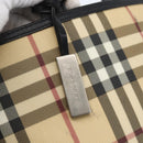 BURBERRY Nova Check Hand Bag PVC Beige Auth BA10104-10
