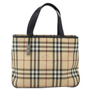 BURBERRY Nova Check Hand Bag PVC Beige Auth BA10104-13