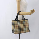 BURBERRY Nova Check Hand Bag PVC Beige Auth BA10104-23