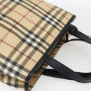 BURBERRY Nova Check Hand Bag PVC Beige Auth BA10104-6