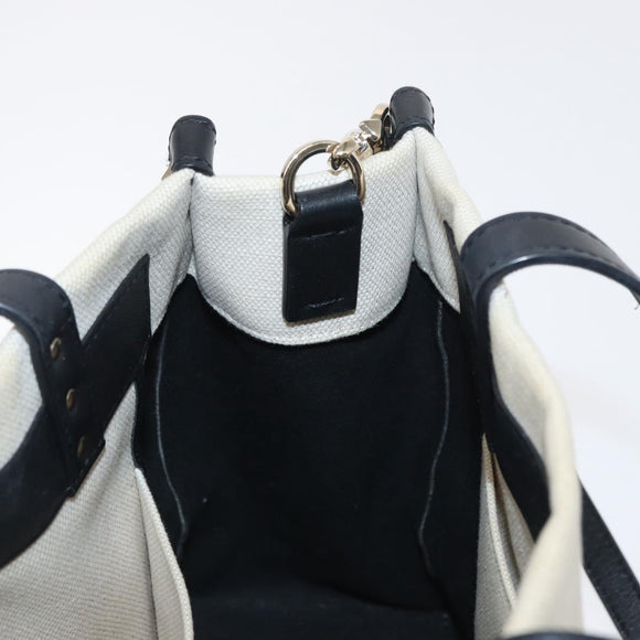 VALENTINO Tote Bag Canvas 2way Beige Gold Auth BA10106