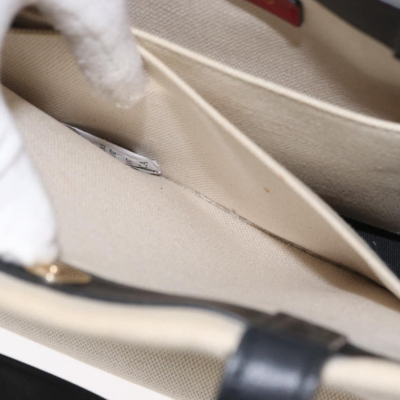 VALENTINO Tote Bag Canvas 2way Beige Gold Auth BA10106