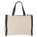 VALENTINO Tote Bag Canvas 2way Beige Gold Auth BA10106-2