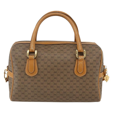 GUCCI Micro GG Supreme Hand Bag PVC Leather 2way Beige Gold Auth BA10107 - 0