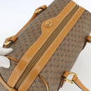 GUCCI Micro GG Supreme Hand Bag PVC Leather 2way Beige Gold Auth BA10107-6