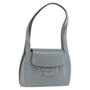 BALLY Tote Bag Leather Gray Gold Auth BA10108-1
