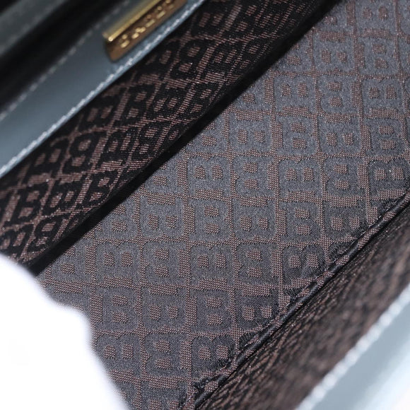 BALLY Tote Bag Leather Gray Gold Auth BA10108