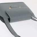 BALLY Tote Bag Leather Gray Gold Auth BA10108-6