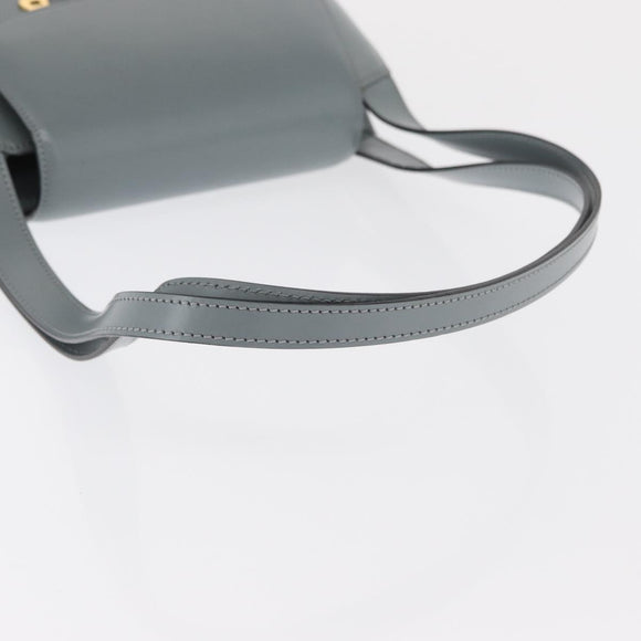 BALLY Tote Bag Leather Gray Gold Auth BA10108