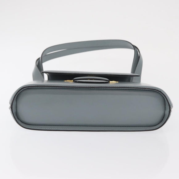 BALLY Tote Bag Leather Gray Gold Auth BA10108