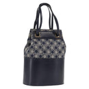 Salvatore Ferragamo Gancini Shoulder Bag Canvas Navy Gold Auth BA10109-1