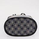 Salvatore Ferragamo Gancini Shoulder Bag Canvas Navy Gold Auth BA10109-6