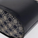 Salvatore Ferragamo Gancini Shoulder Bag Canvas Navy Gold Auth BA10109-15