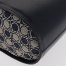Salvatore Ferragamo Gancini Shoulder Bag Canvas Navy Gold Auth BA10109-17