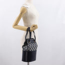 Salvatore Ferragamo Gancini Shoulder Bag Canvas Navy Gold Auth BA10109-22