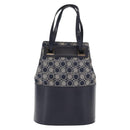 Salvatore Ferragamo Gancini Shoulder Bag Canvas Navy Gold Auth BA10109-2