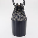 Salvatore Ferragamo Gancini Shoulder Bag Canvas Navy Gold Auth BA10109-4