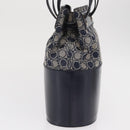 Salvatore Ferragamo Gancini Shoulder Bag Canvas Navy Gold Auth BA10109-5