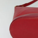 Burberrys Shoulder Bag Leather Red Gold Auth BA1011-10
