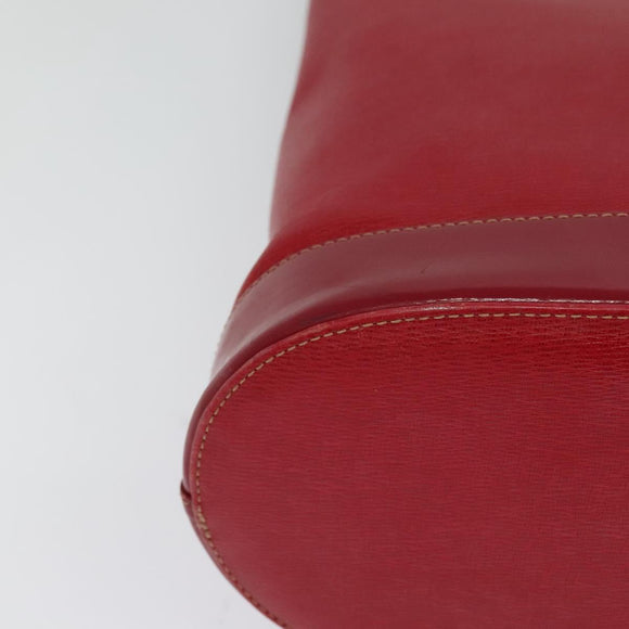 Burberrys Shoulder Bag Leather Red Gold Auth BA1011