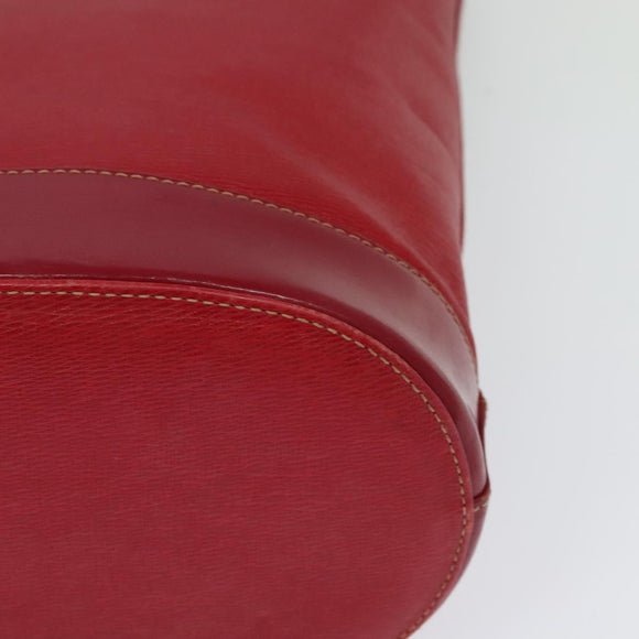 Burberrys Shoulder Bag Leather Red Gold Auth BA1011