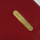 Burberrys Shoulder Bag Leather Red Gold Auth BA1011-10