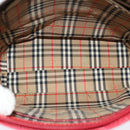 Burberrys Shoulder Bag Leather Red Gold Auth BA1011-11