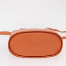 Salvatore Ferragamo Gancini Hand Bag Leather 2way Orange Silver Auth BA10110-5