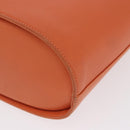 Salvatore Ferragamo Gancini Hand Bag Leather 2way Orange Silver Auth BA10110-18