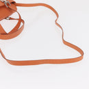 Salvatore Ferragamo Gancini Hand Bag Leather 2way Orange Silver Auth BA10110-8