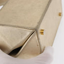 Salvatore Ferragamo Gancini Hand Bag Leather Gold Auth BA10111-15