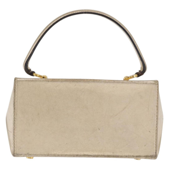 Salvatore Ferragamo Gancini Hand Bag Leather Gold Auth BA10111