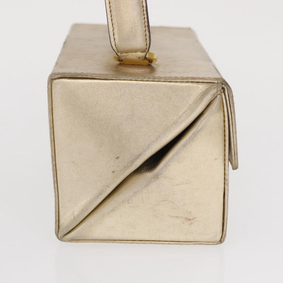 Salvatore Ferragamo Gancini Hand Bag Leather Gold Auth BA10111