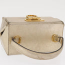 Salvatore Ferragamo Gancini Hand Bag Leather Gold Auth BA10111-6