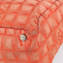 CHANEL New Travel line Tote Bag Nylon Silver Orange CC Auth BA10113-9