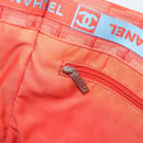 CHANEL New Travel line Tote Bag Nylon Silver Orange CC Auth BA10113-19