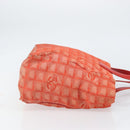 CHANEL New Travel line Tote Bag Nylon Silver Orange CC Auth BA10113-3