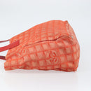 CHANEL New Travel line Tote Bag Nylon Silver Orange CC Auth BA10113-4