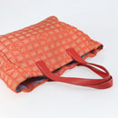 CHANEL New Travel line Tote Bag Nylon Silver Orange CC Auth BA10113-6