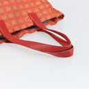 CHANEL New Travel line Tote Bag Nylon Silver Orange CC Auth BA10113-7