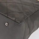 CHANEL Paris Biarritz GM Tote Bag Nylon Silver CC Auth BA10114-11