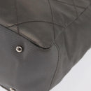 CHANEL Paris Biarritz GM Tote Bag Nylon Silver CC Auth BA10114-13